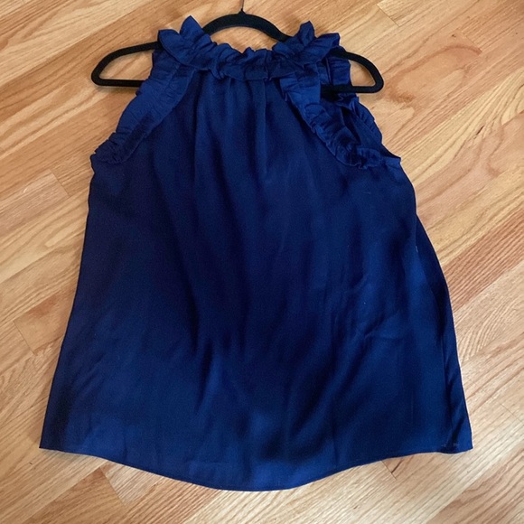 Crown & ivy Navy Sleeveless Ruffle Top - Picture 3 of 3